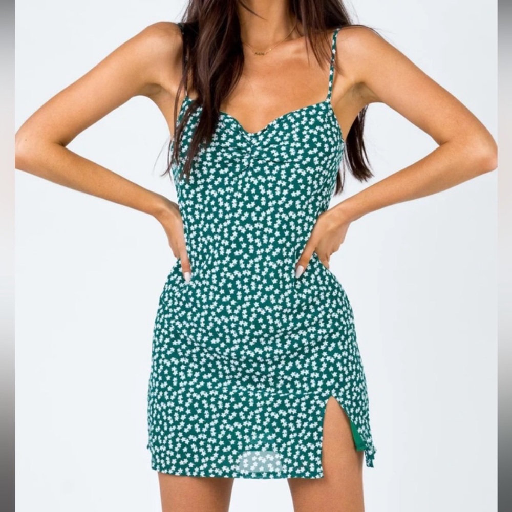 Princess Polly Green Floral Mini Dress